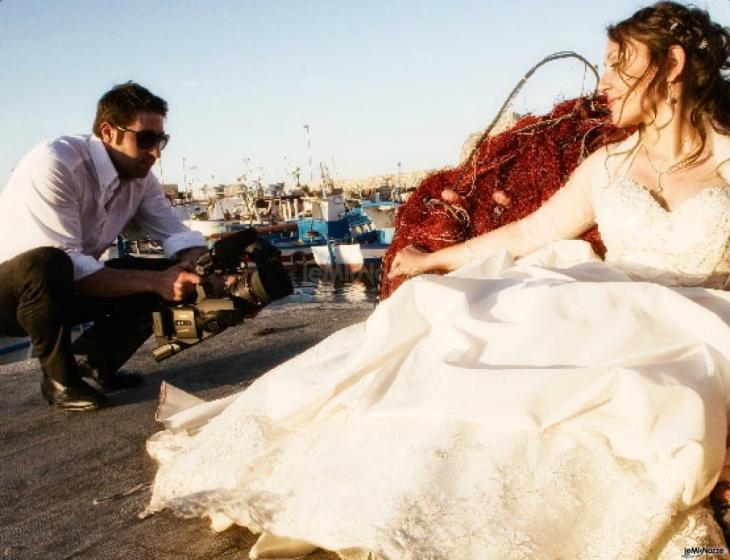 Sposa durante le riprese video di Produzioni Videa