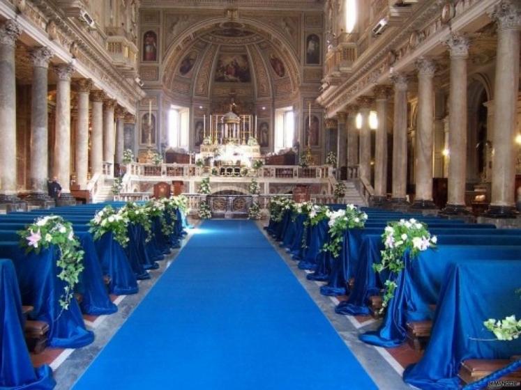 Addobbi in azzurro per il matrimonio