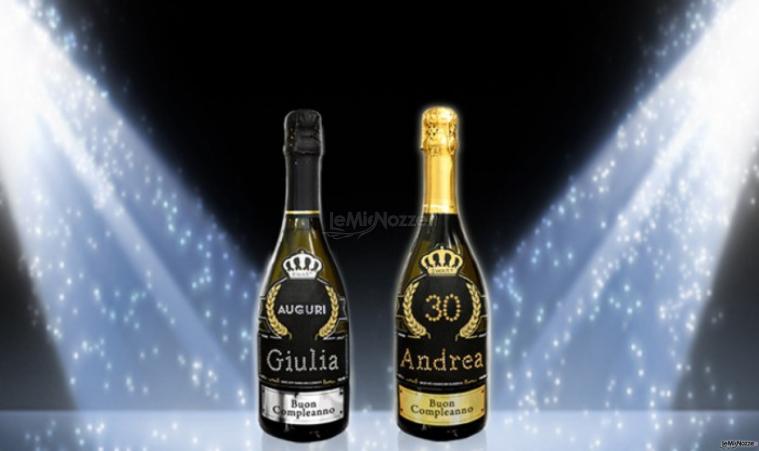 Bottiglia Prosecco de Faveri personalizzata con Swarovki per i compleanni