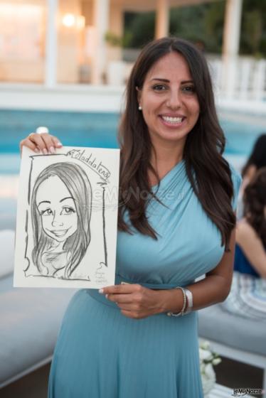 Caricaturista matrimonio - Caricatura realizzata dal vivo in carboncino