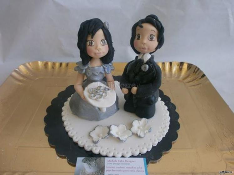 CAKE TOPPER PER NOZZE D'ARGENTO