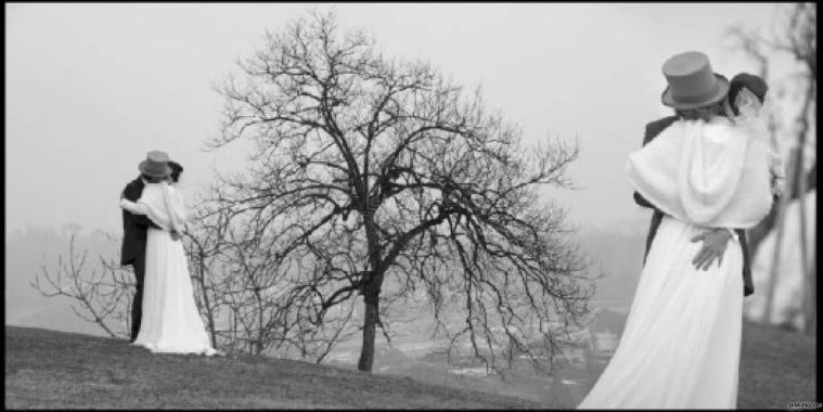 Foto artistica degli sposi