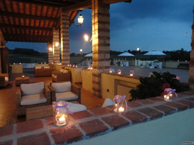 La terrazza illuminata