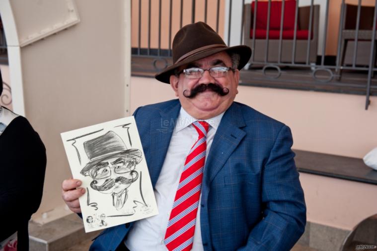 Caricaturista matrimonio - Caricatura realizzata dal vivo in carboncino