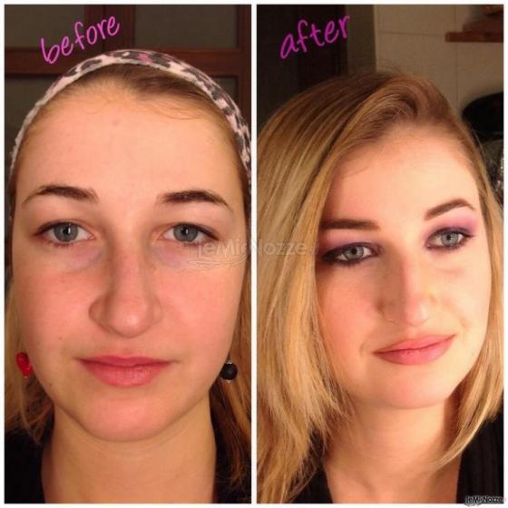 Trucco beauty prima e dopo