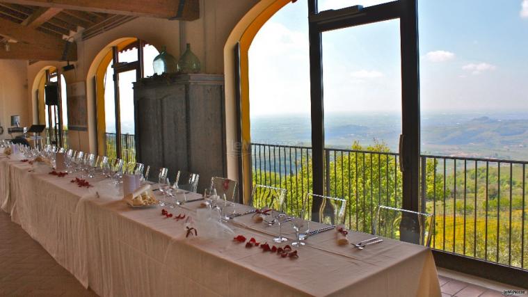 sala ricevimento con vista panoramica dalla Tenuta Coffele