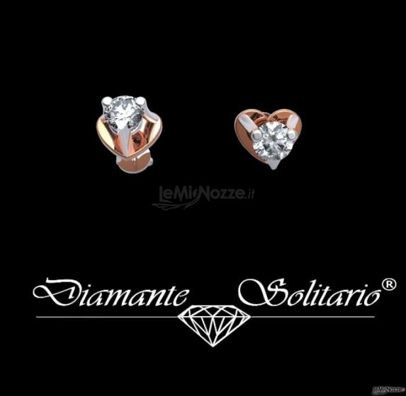 Orecchini a cuore con diamantiin oro bianco e rosso18 caratigenova