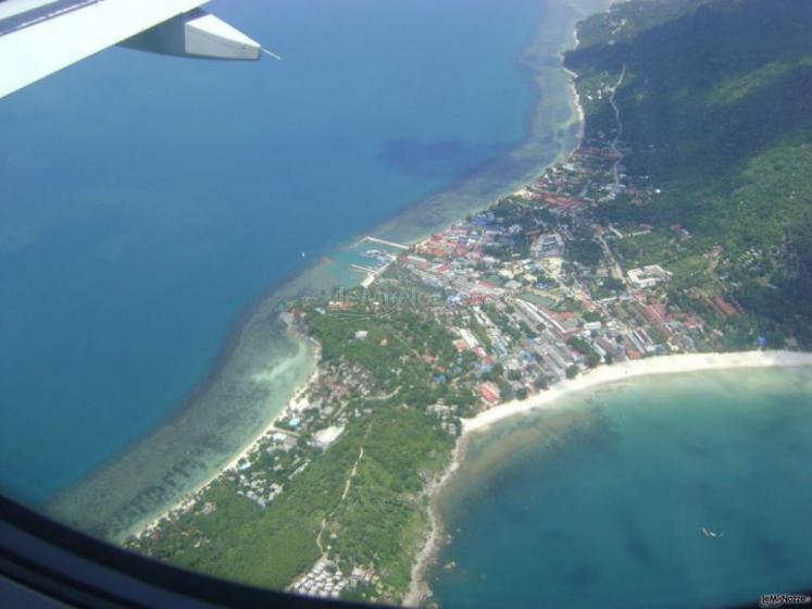 La vista dall'aereo