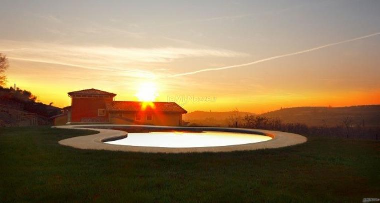 Il tramonto dalla piscina