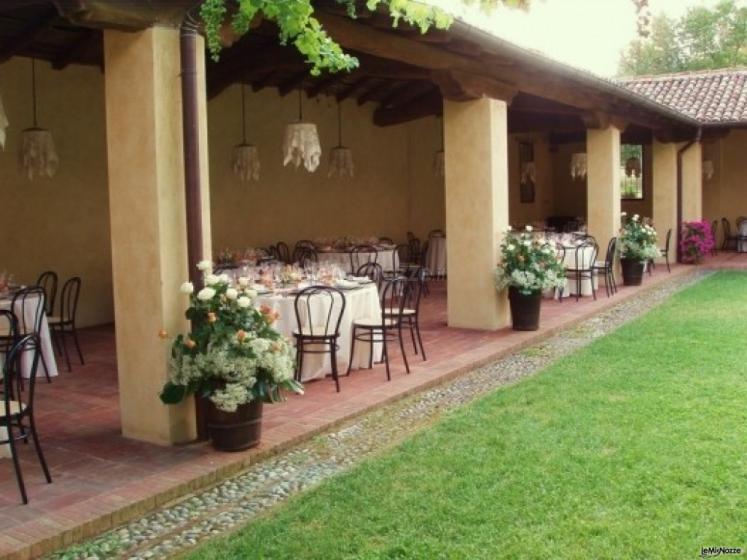 Esterno della location di matrimonio con giardino