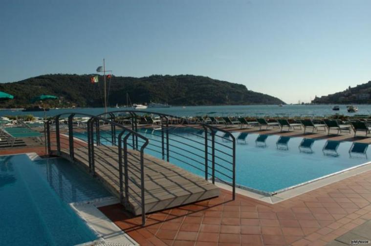 La piscina del ristorante per matrimoni a La Spezia