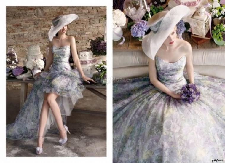 Abito da sposa a fantasia floreale con doppia gonna - Collezione Atmosfere Provenzali