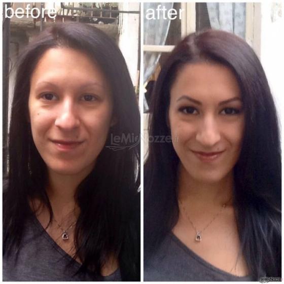 Trucco beauty  prima e dopo