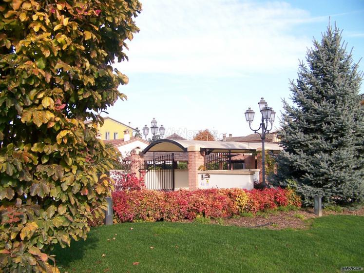 Il giardino del ristorante a Vicenza