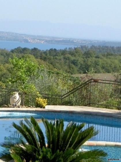 Vista dalla location di matrimonio sul lago di Bracciano