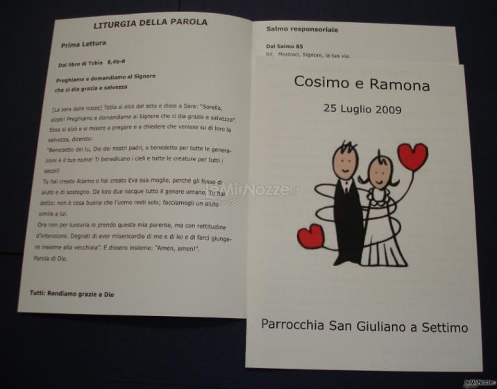 Libretto Chiesa semplice composto da un singolo foglio stampato su carta patinata opaca. Stampa Digitale