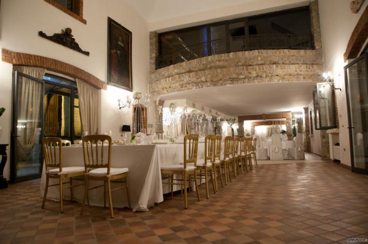 La splendida sala interna per ricevimenti di matrimonio