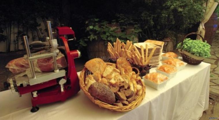 Stand di salumi al banchetto di nozze