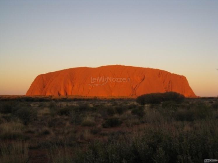 Tramonto ad Ayers Rock (Australia) durante la luna di miele